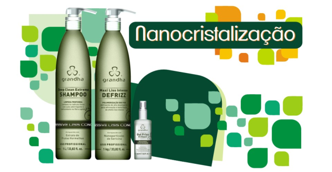 Nano cristalização é a cristalização da Grandha, novo conceito de liso intenso para todos os tipos de cabelo.