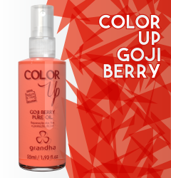 Color Up Goji Berry Pure Oil é um finalizador específico para a preservação da cor em cabelos tingidos.