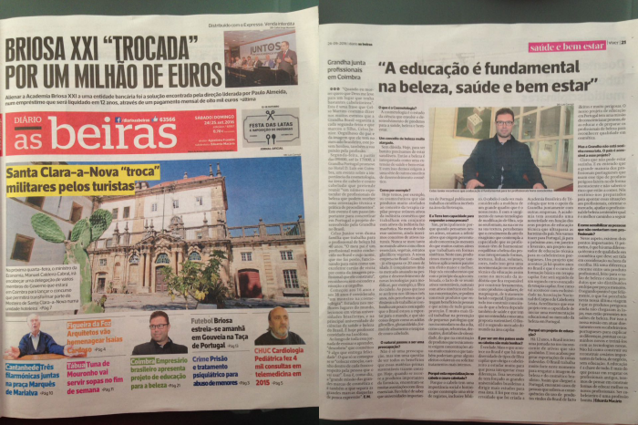Amostra impressa do Diário As Beiras de Coimbra, Portugal, a respeito de Celso Martins Junior da Grandha.