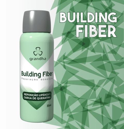 Building Fiber é um finalizador com queratina da Grandha para reconstrução capilar de fios porosos.